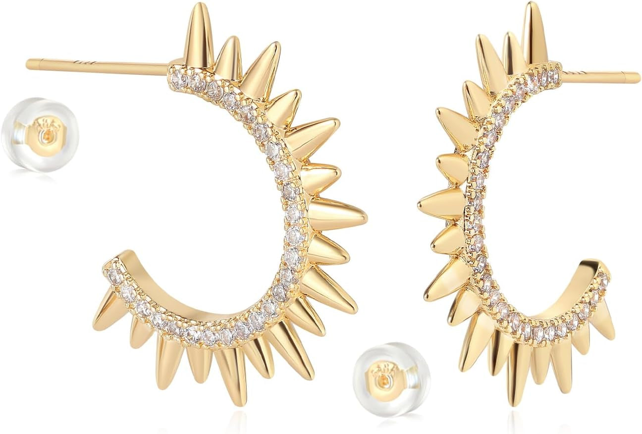 MYEARS Women Hoop Earrings Gold 14K Gold Filled Small Simple Handmade Hypoallergenic Everyday Illusion Jewelry