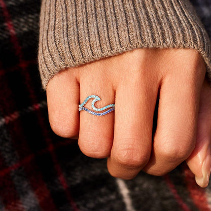 You've survived too many storms blue wave ring design
