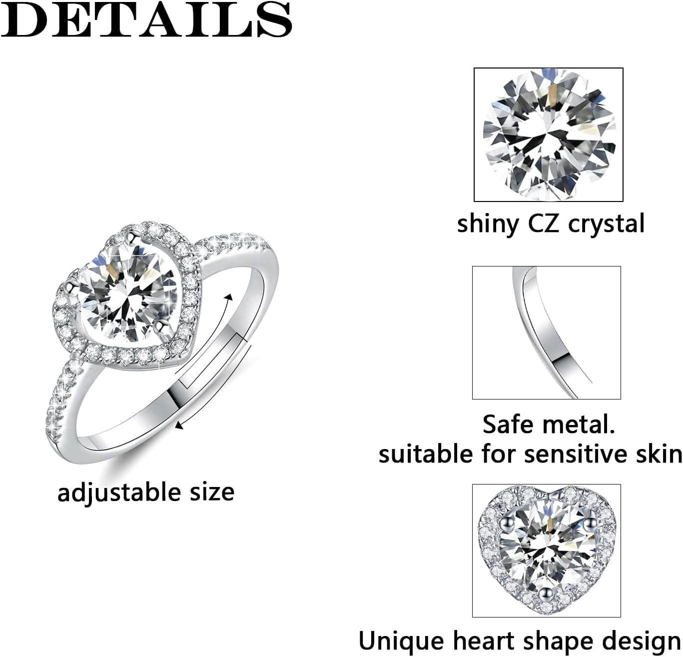 Adjustable moissanite engagement ring brilliant sparkle
