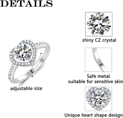 Adjustable moissanite engagement ring brilliant sparkle