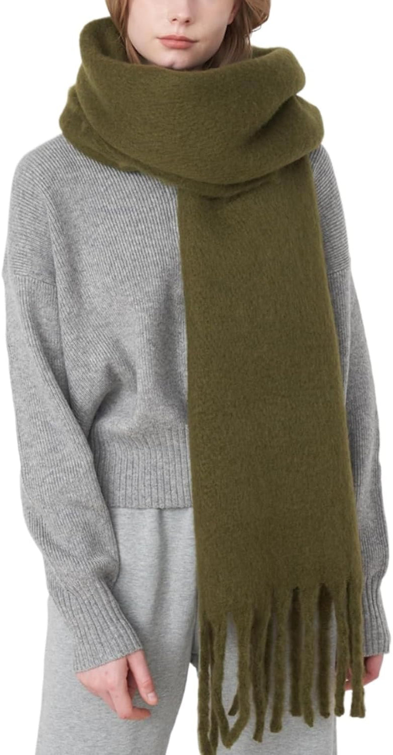 Women Chunky Scarf, Soft Warm Winter Scarf for Cold Weather, Christmas Blanket Scarves Pashmina Shawl Wrap