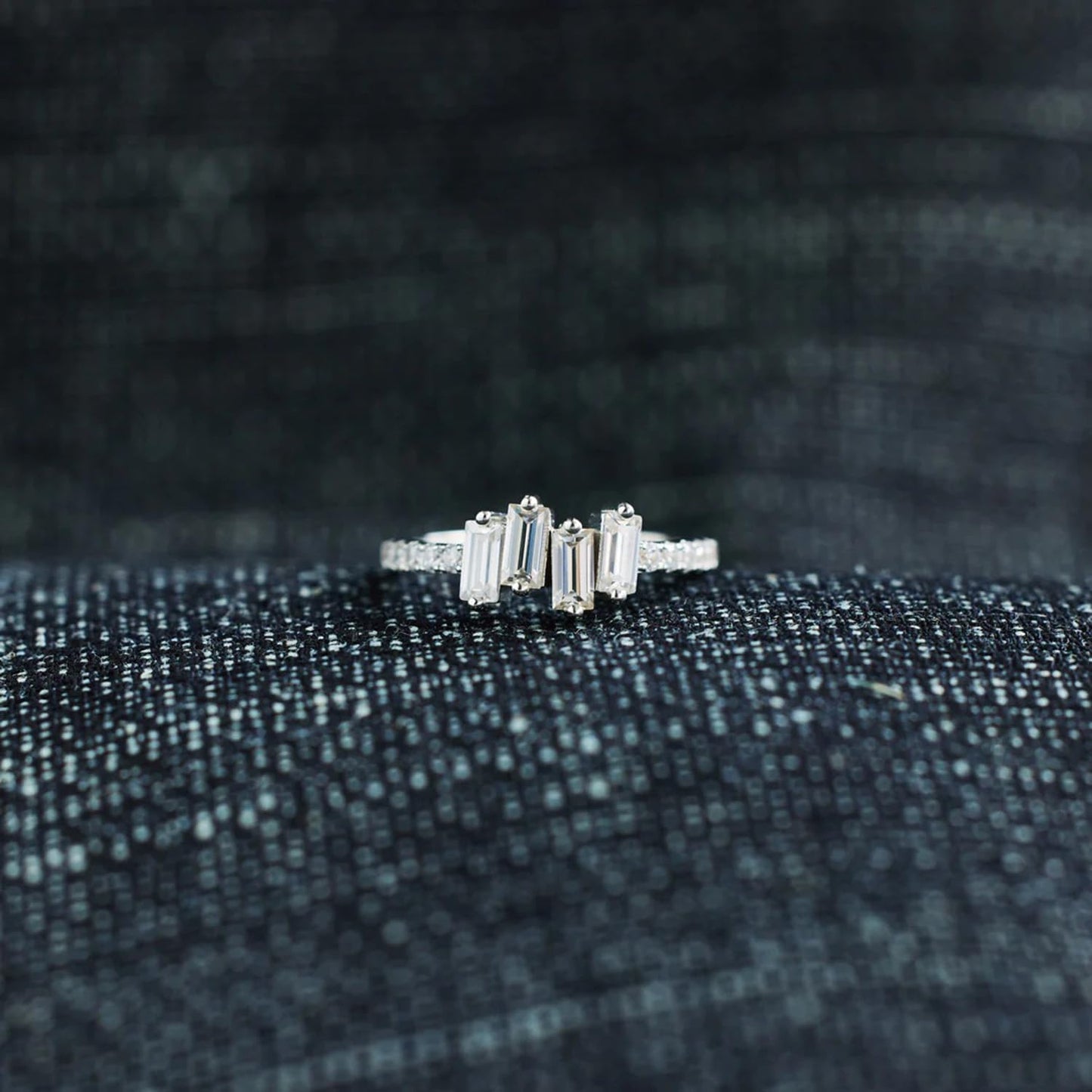 Self-love promise ring for women featuring irregular broken stone pattern