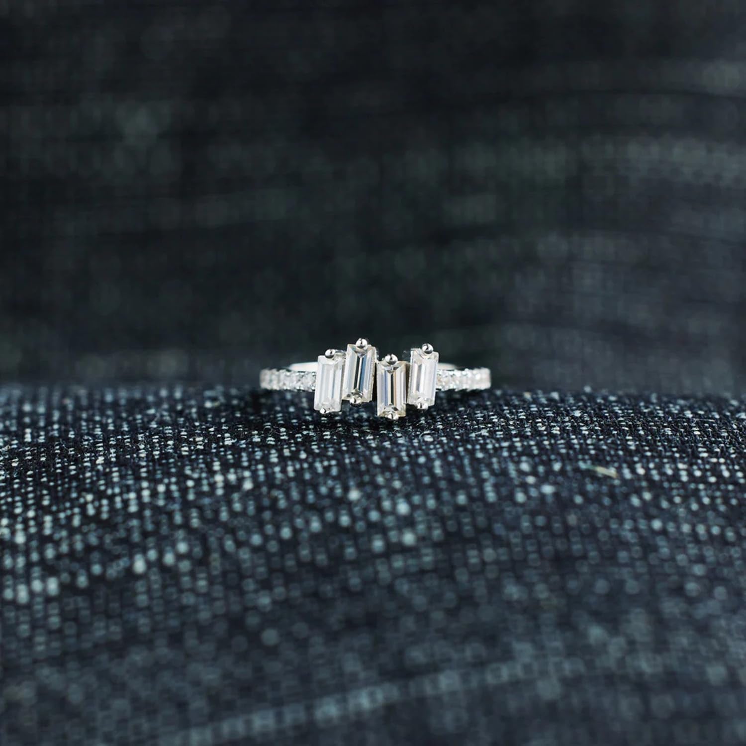 Self-love promise ring for women featuring irregular broken stone pattern