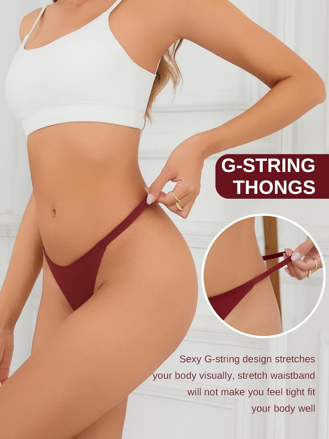 Low rise seamless thong panties comfortable everyday underwear for women