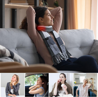 EN'DA Professional Rechargeable Heated Scarf for Women and Men, 3 Levels Temperatures Neck Warmer for Winter Cold Weather, Electric Scarves with Battery