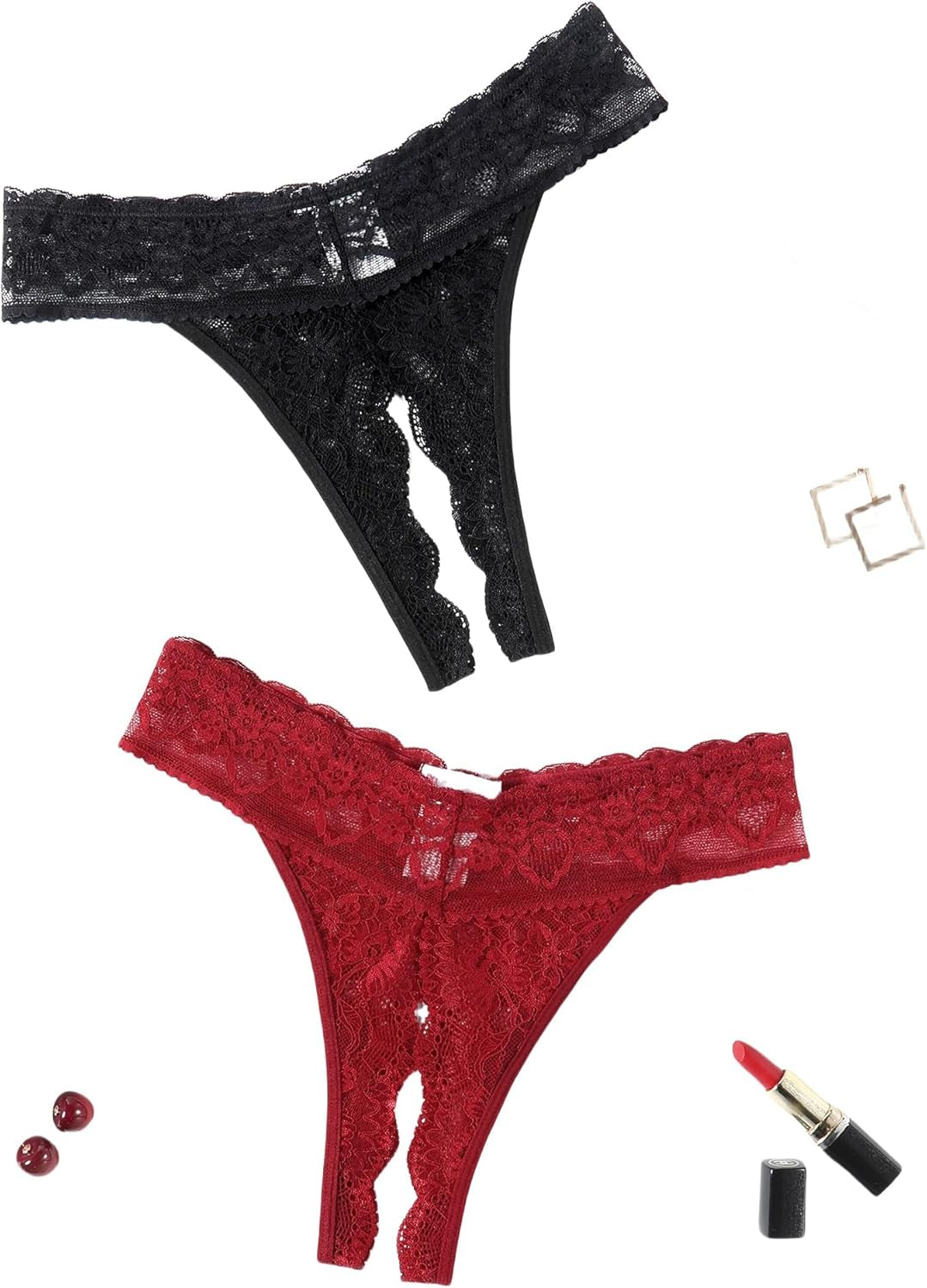 Avidlove Sexy Panties for Women Lace Cheeky Underwear Low Rise T Back Hipster Thong 1-3 Pack