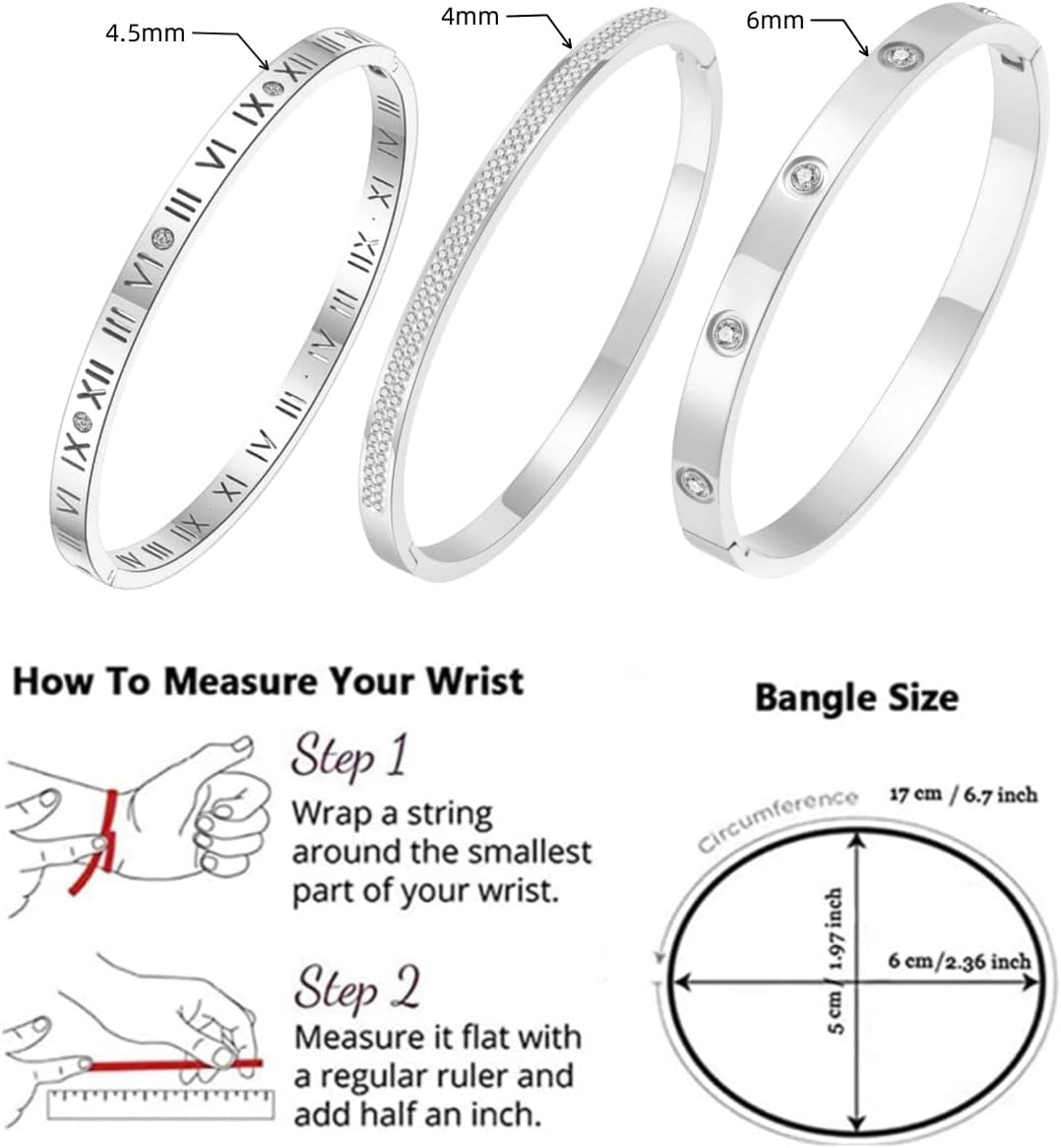 14K Gold Plated Bracelet Set for Women Love Friendship Bangle with Cubic Zirconia Stones Stainless Steel Bracelet Best Gifts for Women