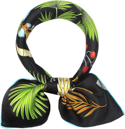 ANDANTINO 100% Mulberry Silk Scarf -21” Lightweight Square Neckerchief – Breathable Digital Printed Scarves with Gift Packed