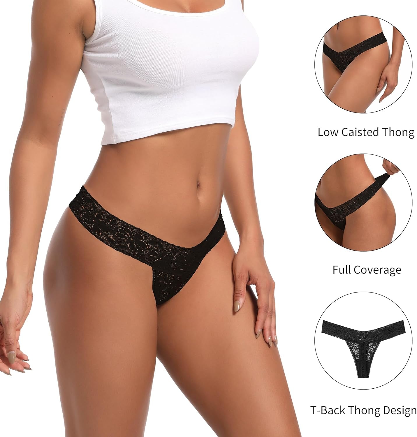 Seamless thong no-show panties side profile fit