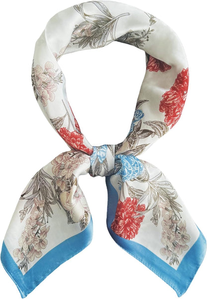 MINIDORA Satin Scarves for Women 27.5 × 27.5 Inches Medium Square Elegant Silk Feeling Head Scarf