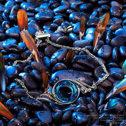 Crystal phoenix bracelet packaged in luxury jewelry gift box
