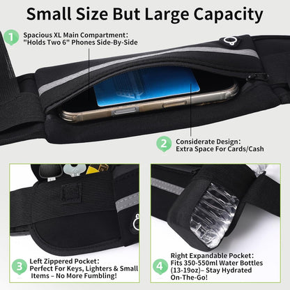 Waterproof fanny pack for men designed for cycling and hiking