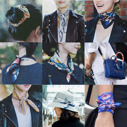 YOUR SMILE Silk like Scarf Square Satin Hair Scarf Fashion Neck Scarfs for Women 27'' X 27''