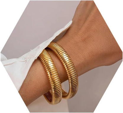 18K Gold Plated Bracelets for Women Gold Bangles for Women Chunky Bangle Bracelets for Women Bracelets Stack Tarnish Free Bangle Set of 3 for Women Accessories for Her Gifts