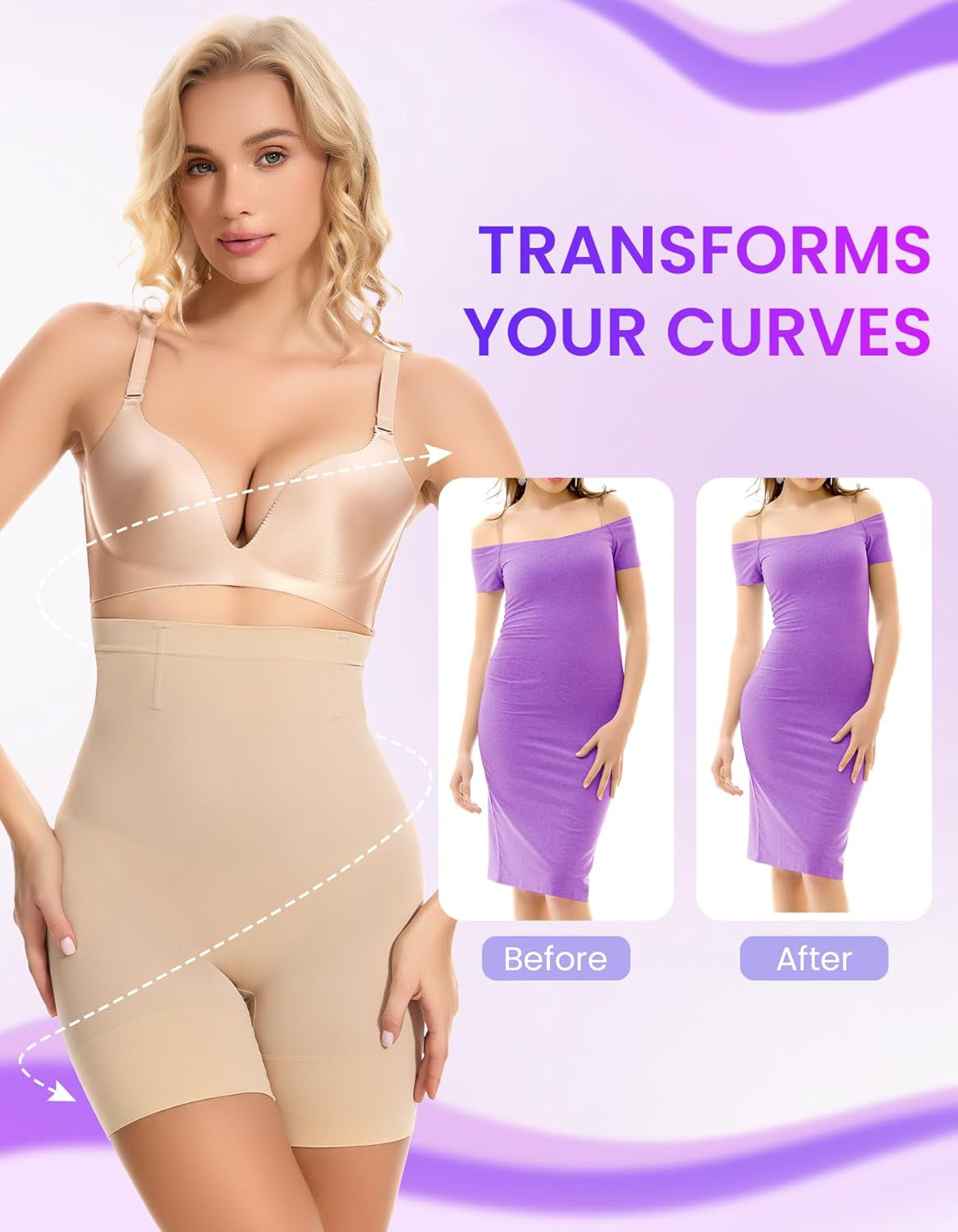 Five-in-one body shaper shorts with leg control