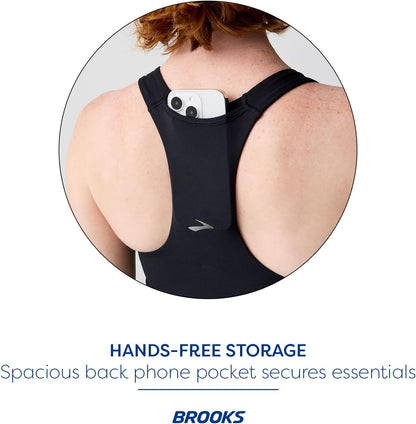 Brooks Women'S Luxe Pocket Bra, Supportive Sports Bra with Pocket for Training, Workouts & Running