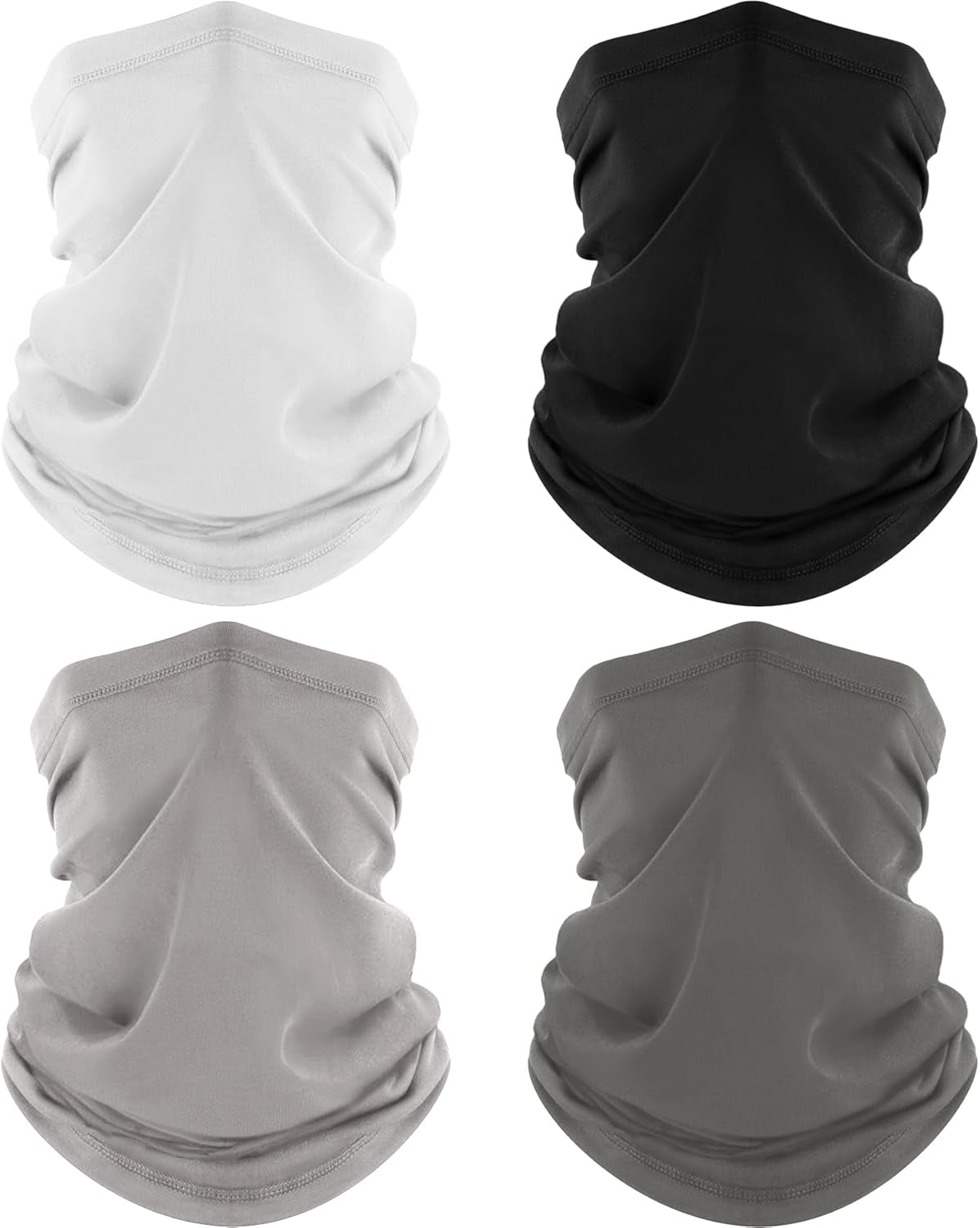4 Pack Neck Gaiter, Cooling Breathable Face Mask UV Protection Scarf Hiking Bandana for Men/Women