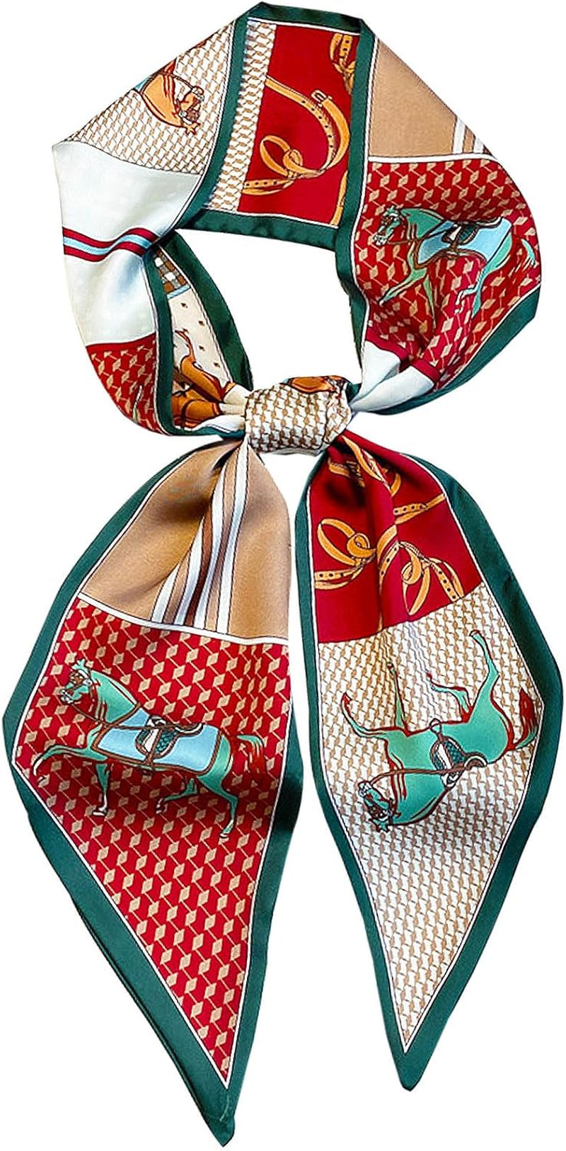 Head Scarf Hair Neck Scarves for Women Purse Bag Scarfs for Handbags Silky Long Thin Satin Headscarf Fashion