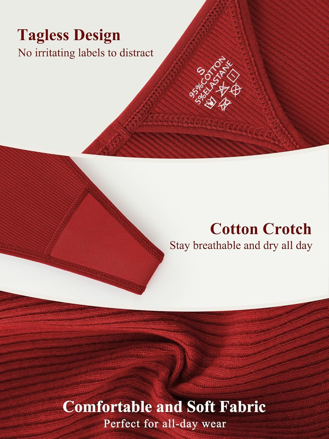 Multiple cotton thongs displayed showing G-string and T-back styles