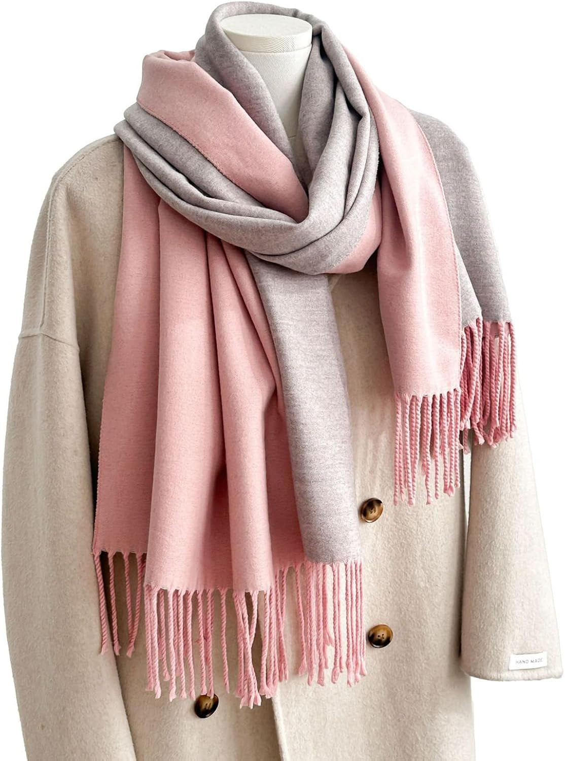 Winter Scarf for Women-Reversible Scarf with Cashmere-Like Softness 70X200Cm - Warm Shawl Wrap -Pashmina Shawls Wrap