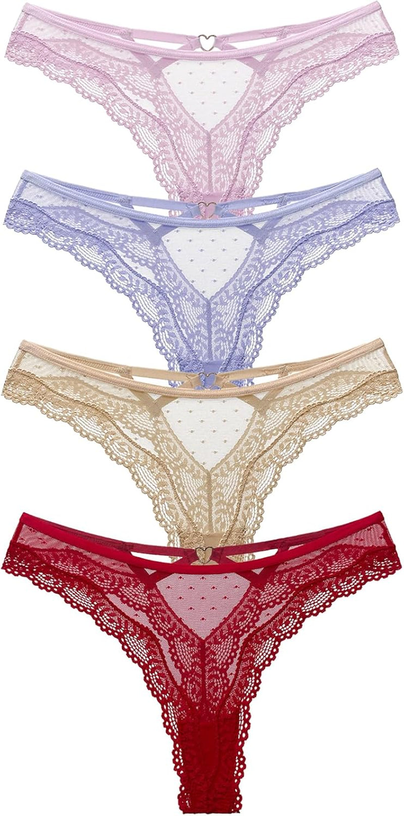 Meshal Sexy G-String Thongs for Women Cotton Panties T Back Underpants 5Pack Hipster