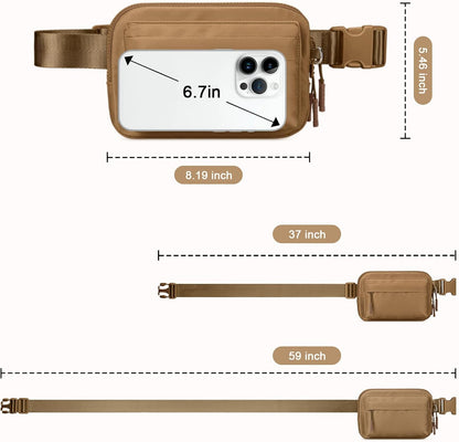 Interior view of women's fanny pack with organizational pockets