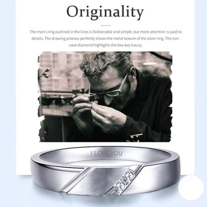 Sunamy Endless Love Matching Couple Rings for Him and Her Set, Adjustable S925 Silver Romantic Heart Design, Engagement Ring