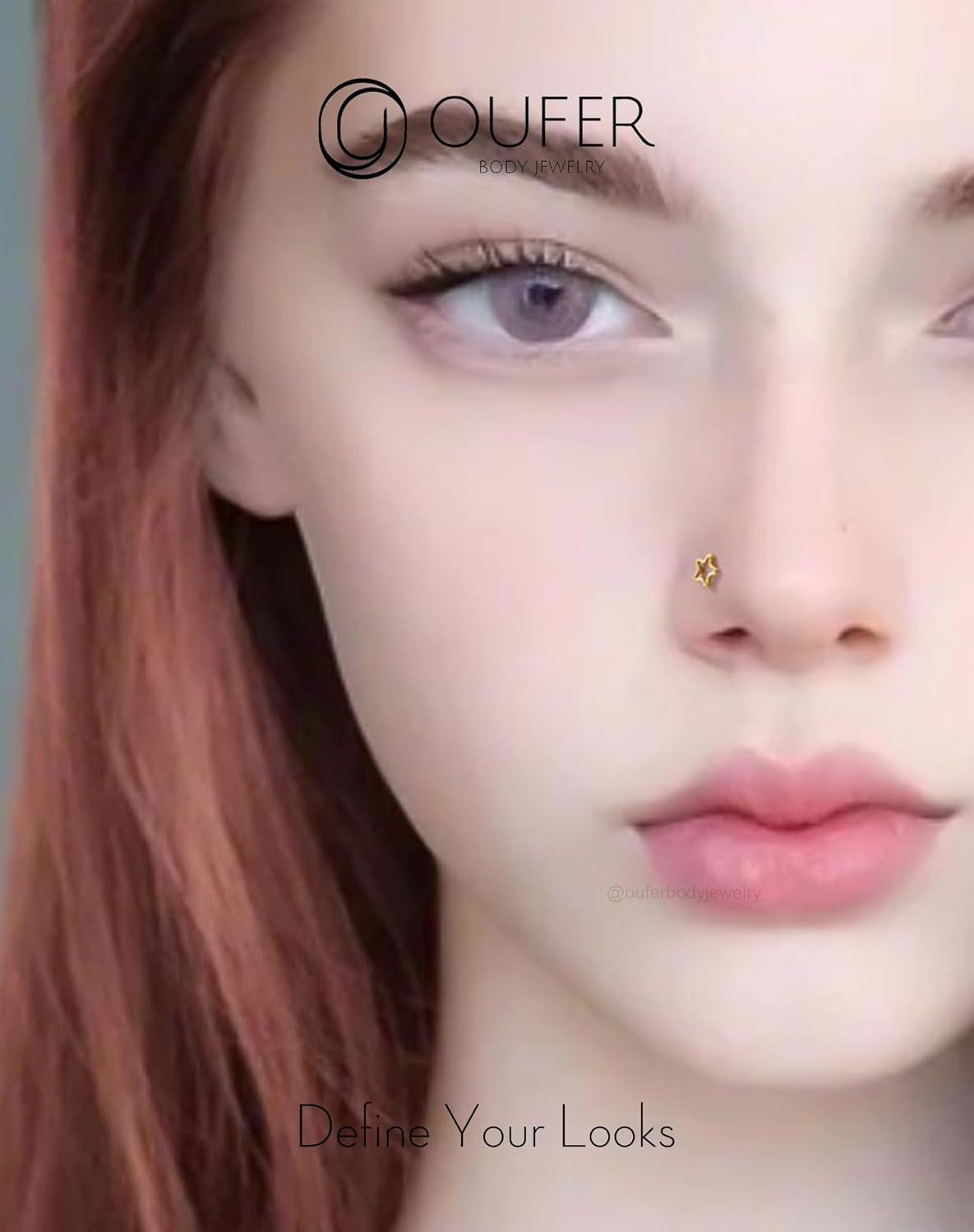 OUFER 925 Sterling Silver Nose Rings, Nose Studs for Women, Cute Nose Nostril Piercing Jewelry, L-Shaped 20G Silver Nose Rings Studs