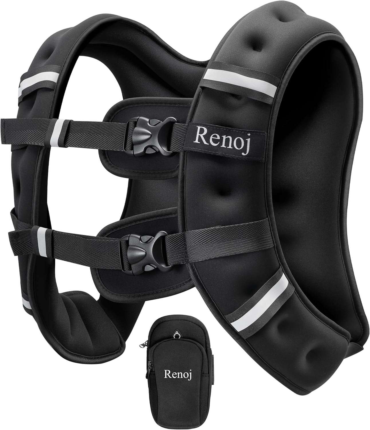 Weighted training vest laid flat showing all features