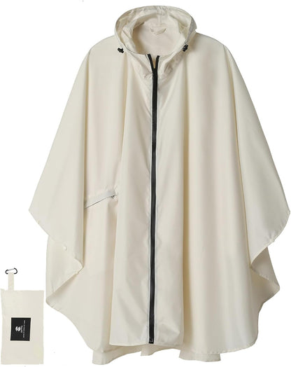 Saphirose Unisex Rain Poncho Waterproof Raincoat Hooded for Adults Women with Pockets