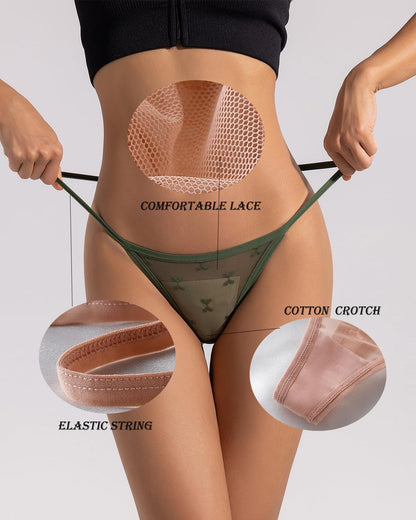 Justgoo lace thong panties back view design