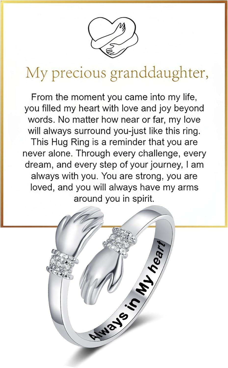 Hope ring from grandma with meaningful engraving detail