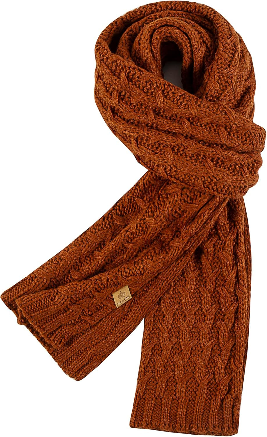 PAGE ONE Women'S Ribbed Knit Scarf Winter Warm Long Big Wrap Cashmere Wool Thick Large Chunky Scarf for Women