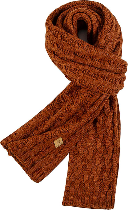 PAGE ONE Women'S Ribbed Knit Scarf Winter Warm Long Big Wrap Cashmere Wool Thick Large Chunky Scarf for Women