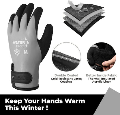 Thermal insulated gloves with foam latex coating detail