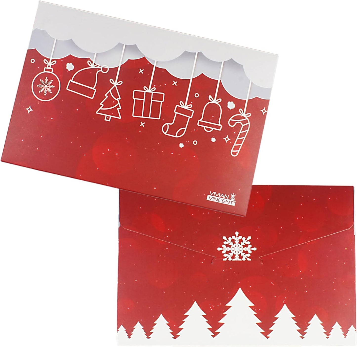 VIVIAN & VINCENT Gift Wrapped Fall Winter Soft Lightweight Holiday Sheer Infinity Christmas Scarf for Women Girls