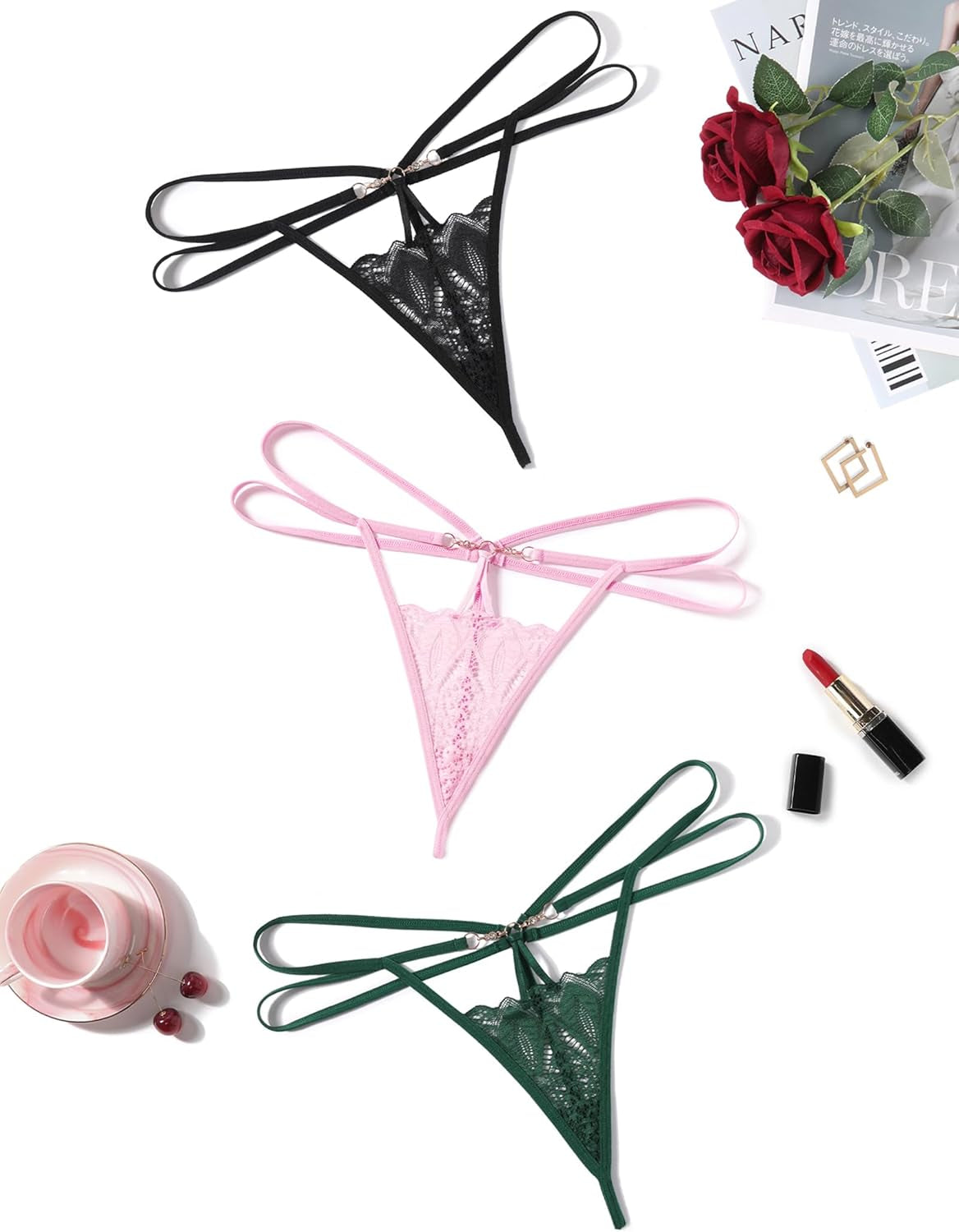 Avidlove Women Sexy Underwear Lace Panties Floral Lace Briefs Hollow Out Thong Panty
