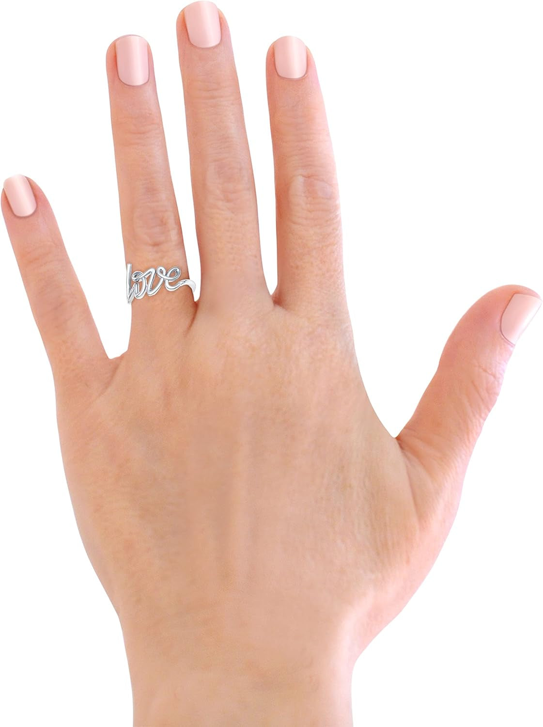 Savlano stackable ring with love inscription detail