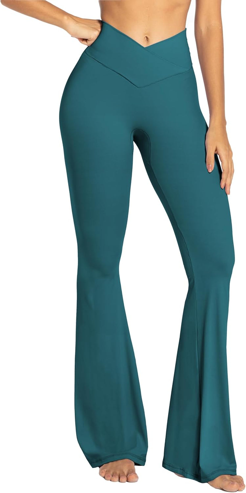 Sunzel Flare Leggings, Crossover Yoga Pants with Tummy Control, High-Waisted and Wide Leg