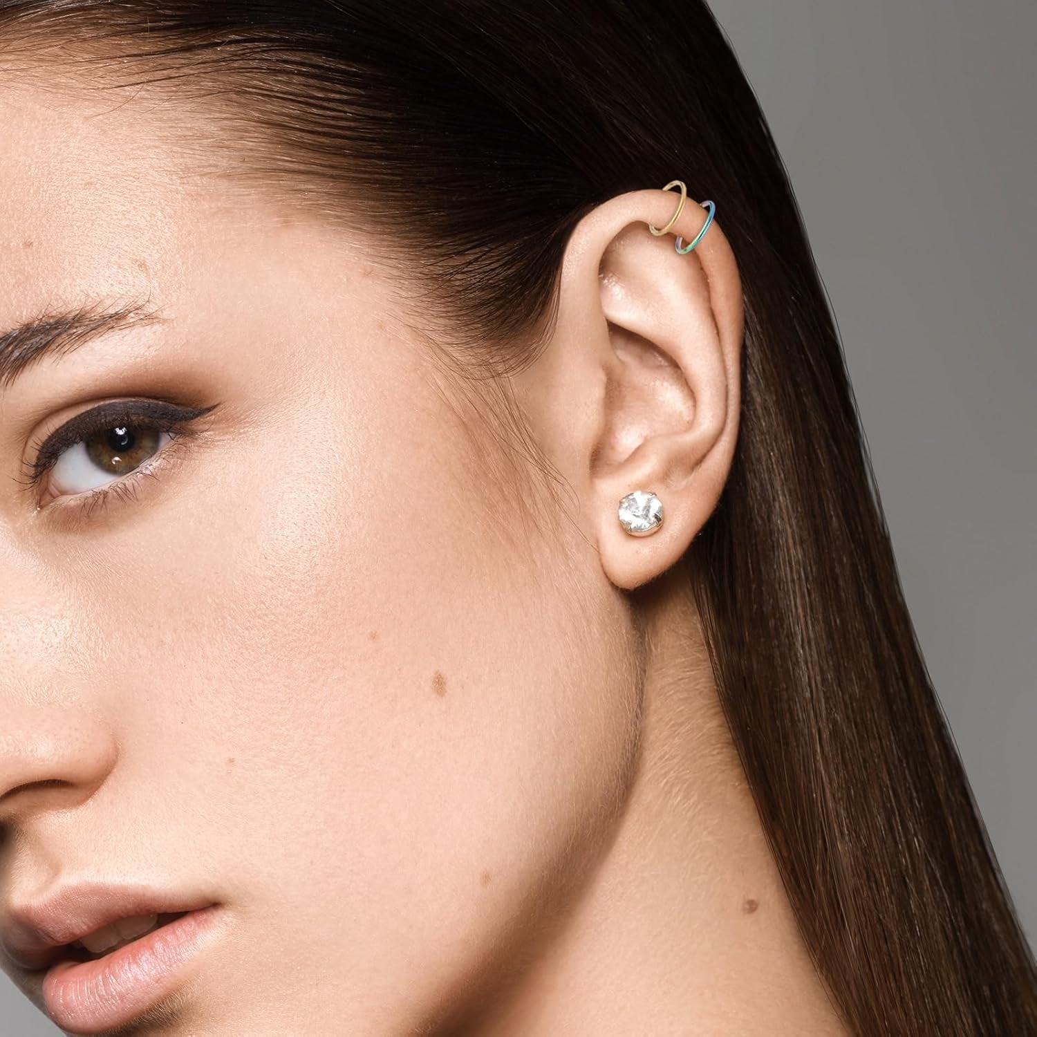 10Pcs Fake Nose Ring Hoop, Stainless Steel Nose Piercings, Fake Septum Ring Non Pierced Lip Rings Jewelry for Women Men