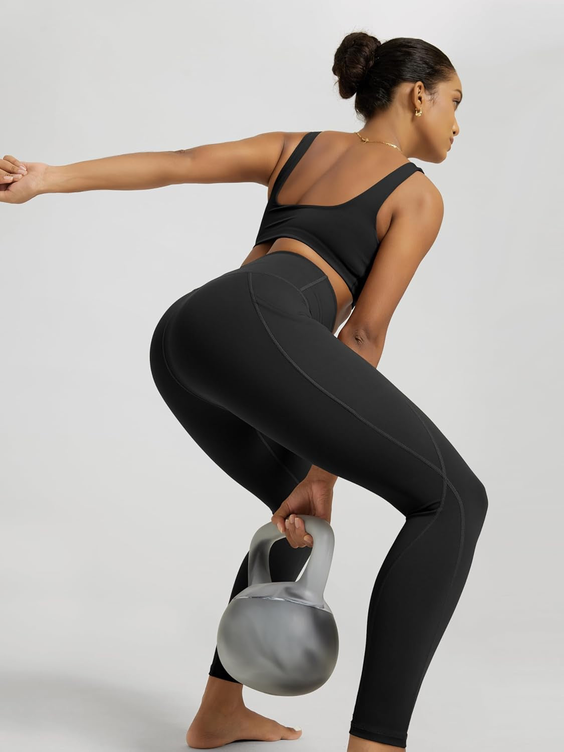 Side view showing ODODOS non see-through fabric quality