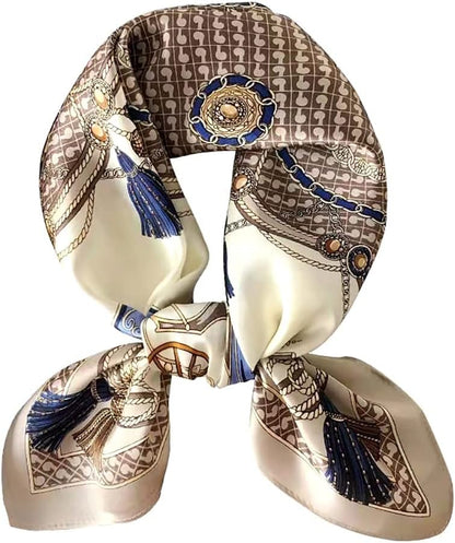 ANDANTINO 100% Mulberry Silk Square Scarf for Hair-25.6" X25.6'' Women Men Natural Silk Neckerchief Digital Printed Headscarf