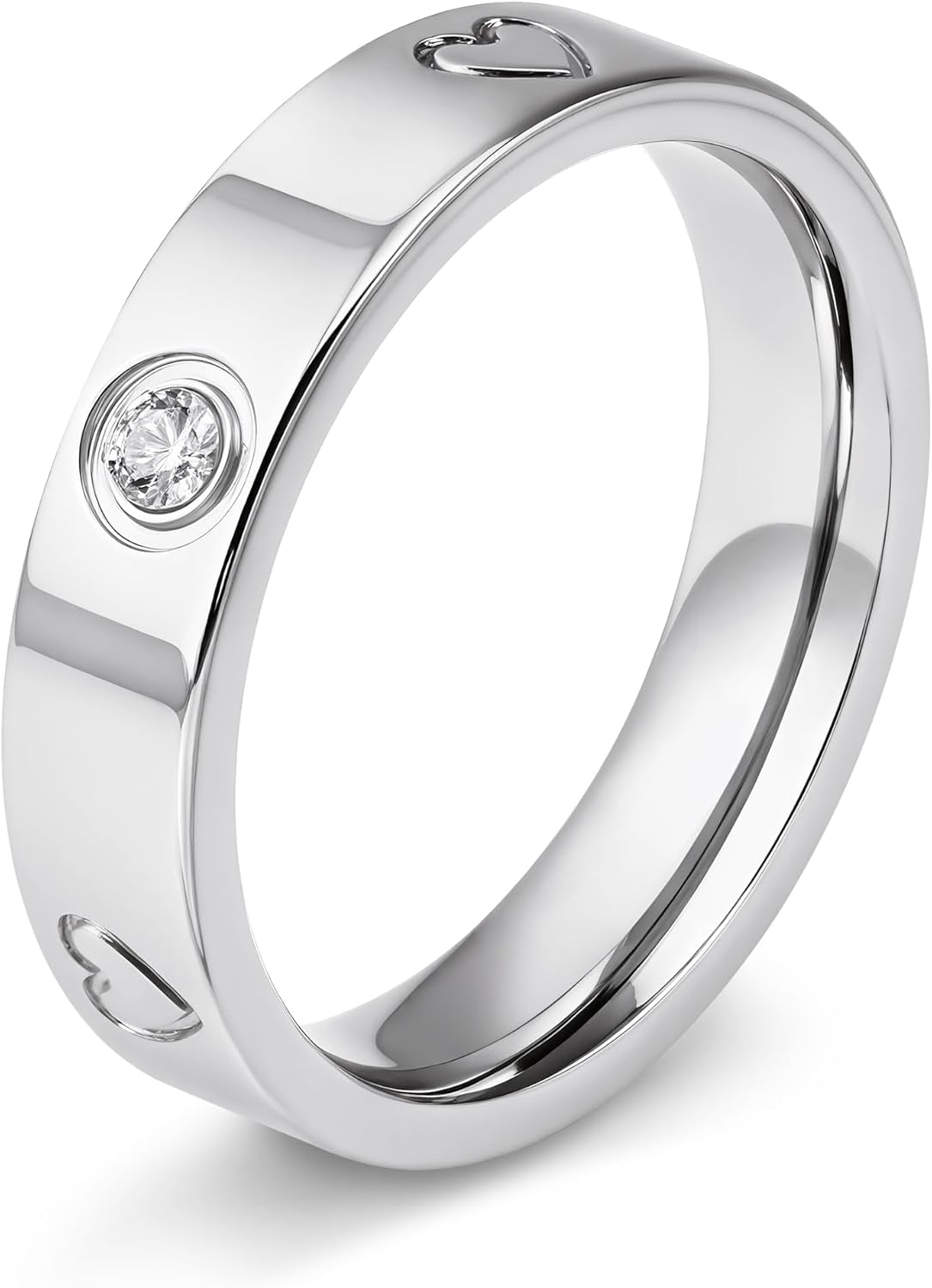 Love Promise Gold Ring for Women: Dainty Stainless Steel Ring Cubic Zirconia Wedding Band Engagement CZ Friendship Rings 18K Gold Silver Rose Gold Plated Birthday Gifts Dainty CZ Jewelry Size 5 6 7 8 9 10