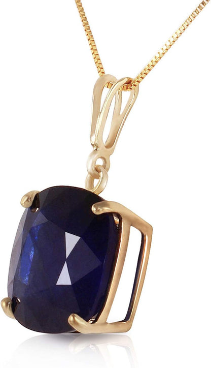 Galaxy Gold GG 14K Yellow Gold 18" Necklace with 4.83 Carat Natural Cushion-Shaped Sapphire