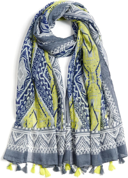 Scarf for Women Lightweight Soft Floral Leopard Printed Scarves Fall Winter Fashion Shawl Wrap with Fringe