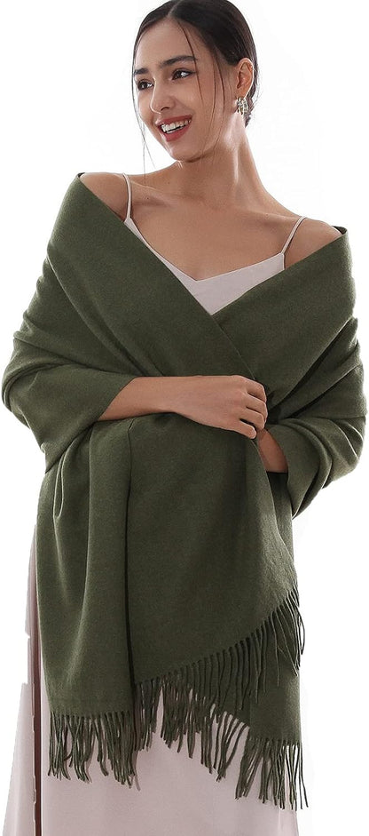 RIIQIICHY Winter Scarfs for Women Pashmina Shawls Wraps for Evening Dresses Large Warm Soft Scarves