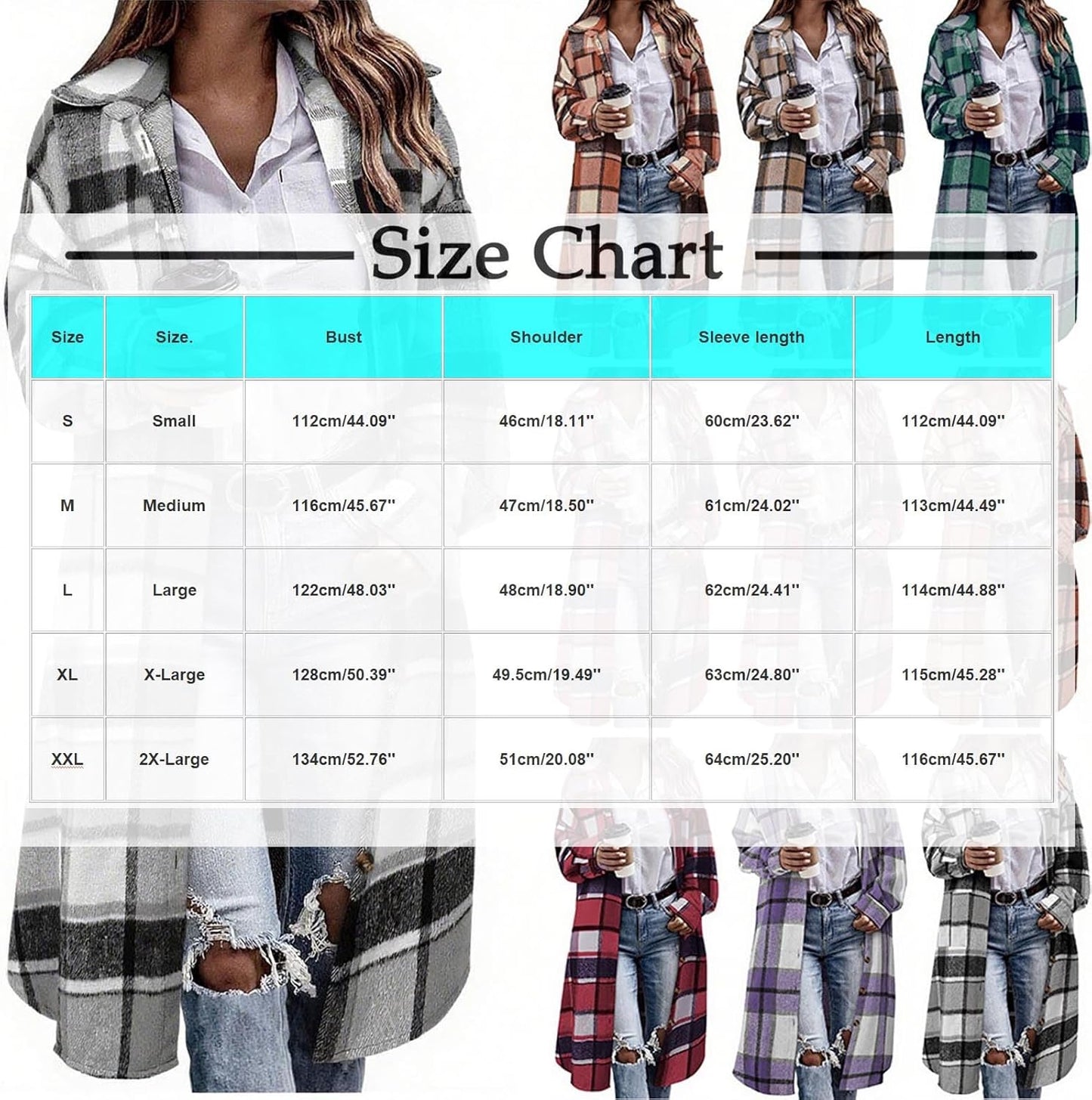 Close-up of button-down front and chest pockets on shacket