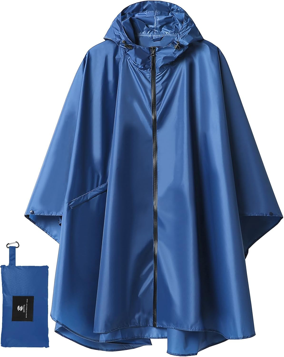 Saphirose Unisex Rain Poncho Waterproof Raincoat Hooded for Adults Women with Pockets