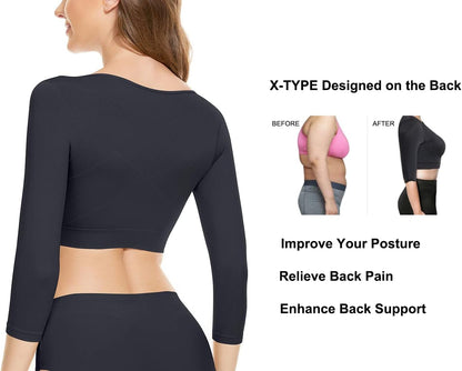Front closure arm shaper demonstrating fit and support