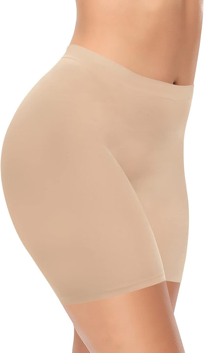 Seamless slip shorts displaying shaping construction